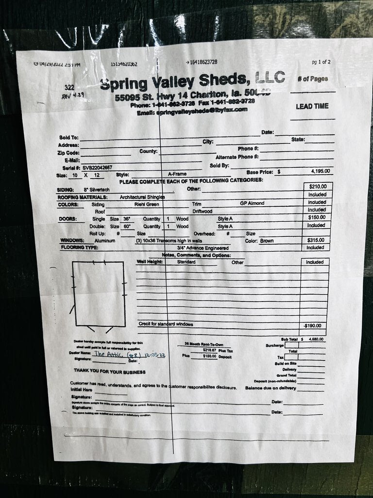 A-Frame Spring Valley Shed