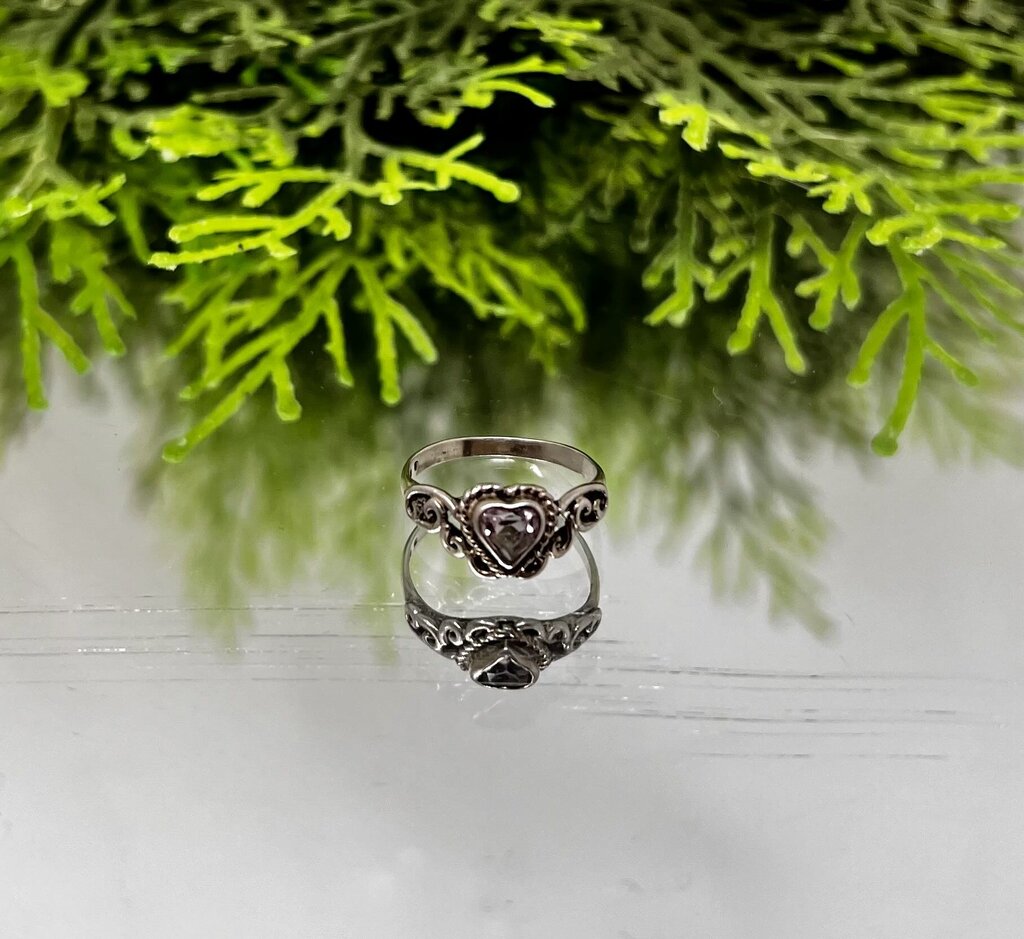 Sterling Ring Purple Heart Stone