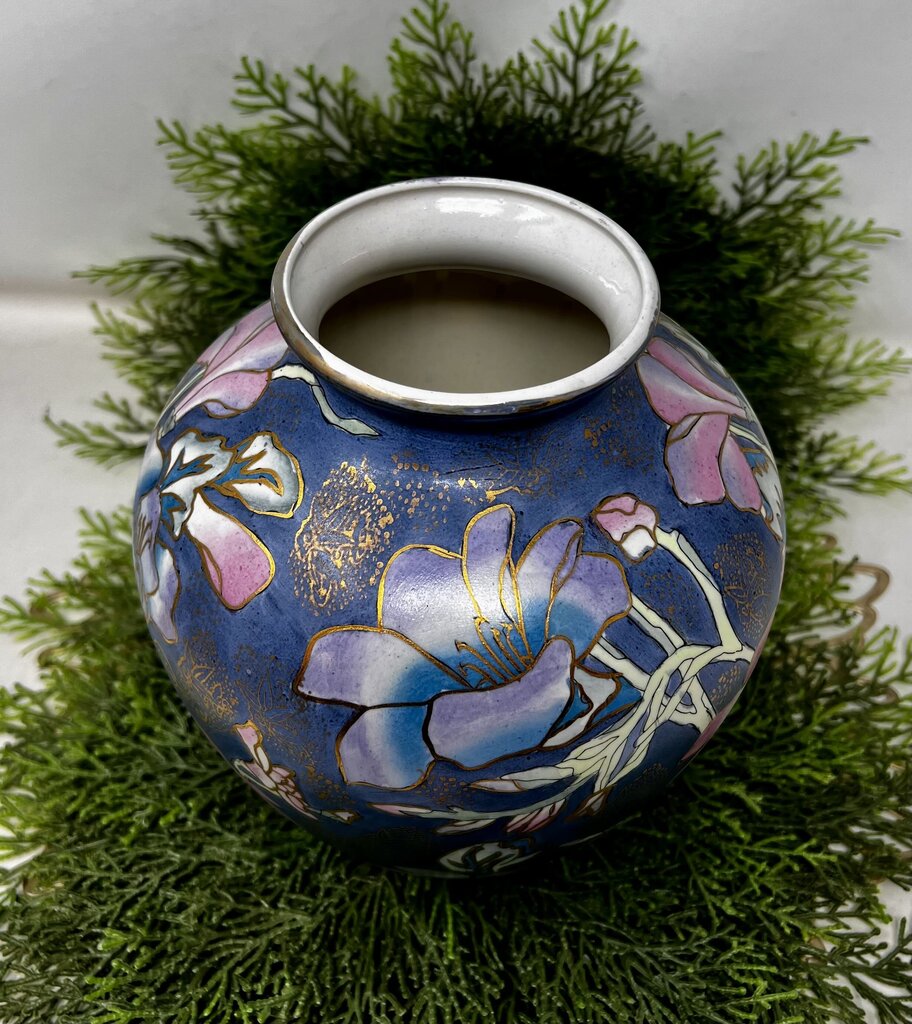 WFBI Vintage Floral Painted Vase