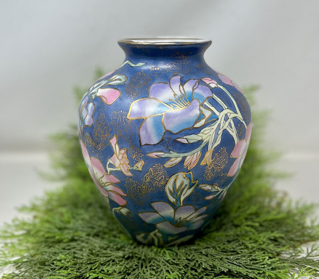 WFBI Vintage Floral Painted Vase