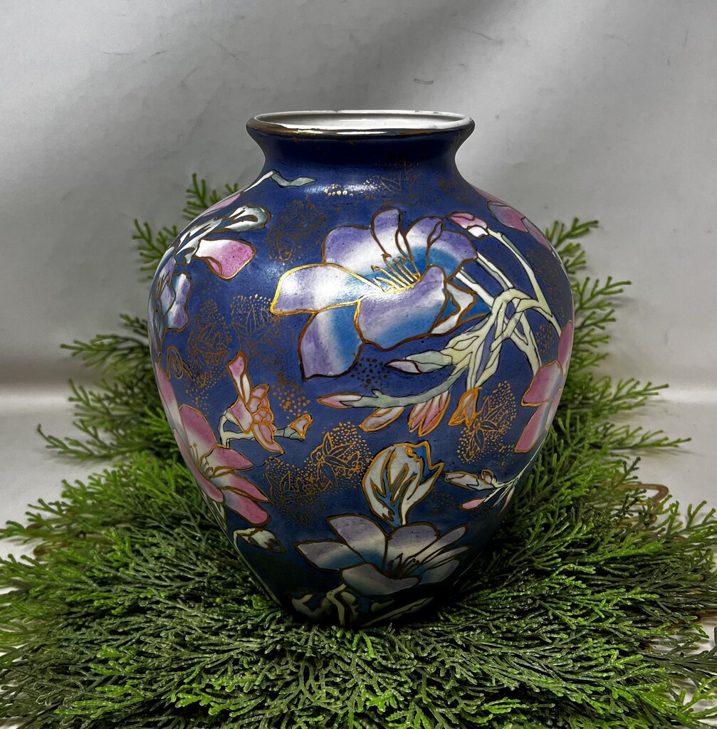 WFBI Vintage Floral Painted Vase