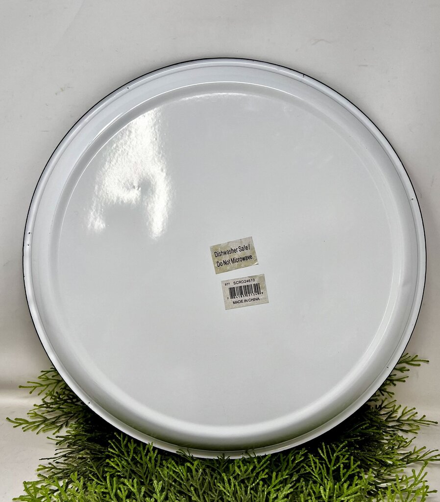 Metal Enamel Cow Farm Tray