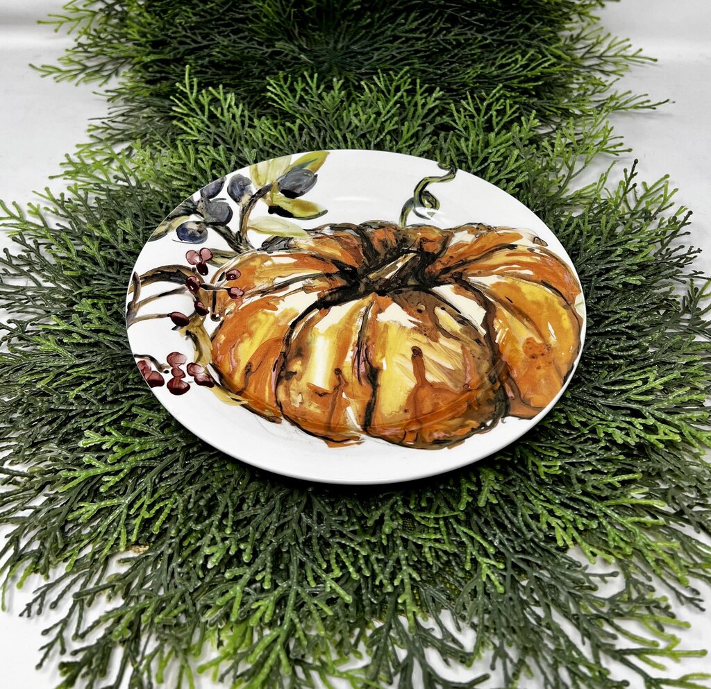Pottery Barn Watercolor Leaves Plate Set