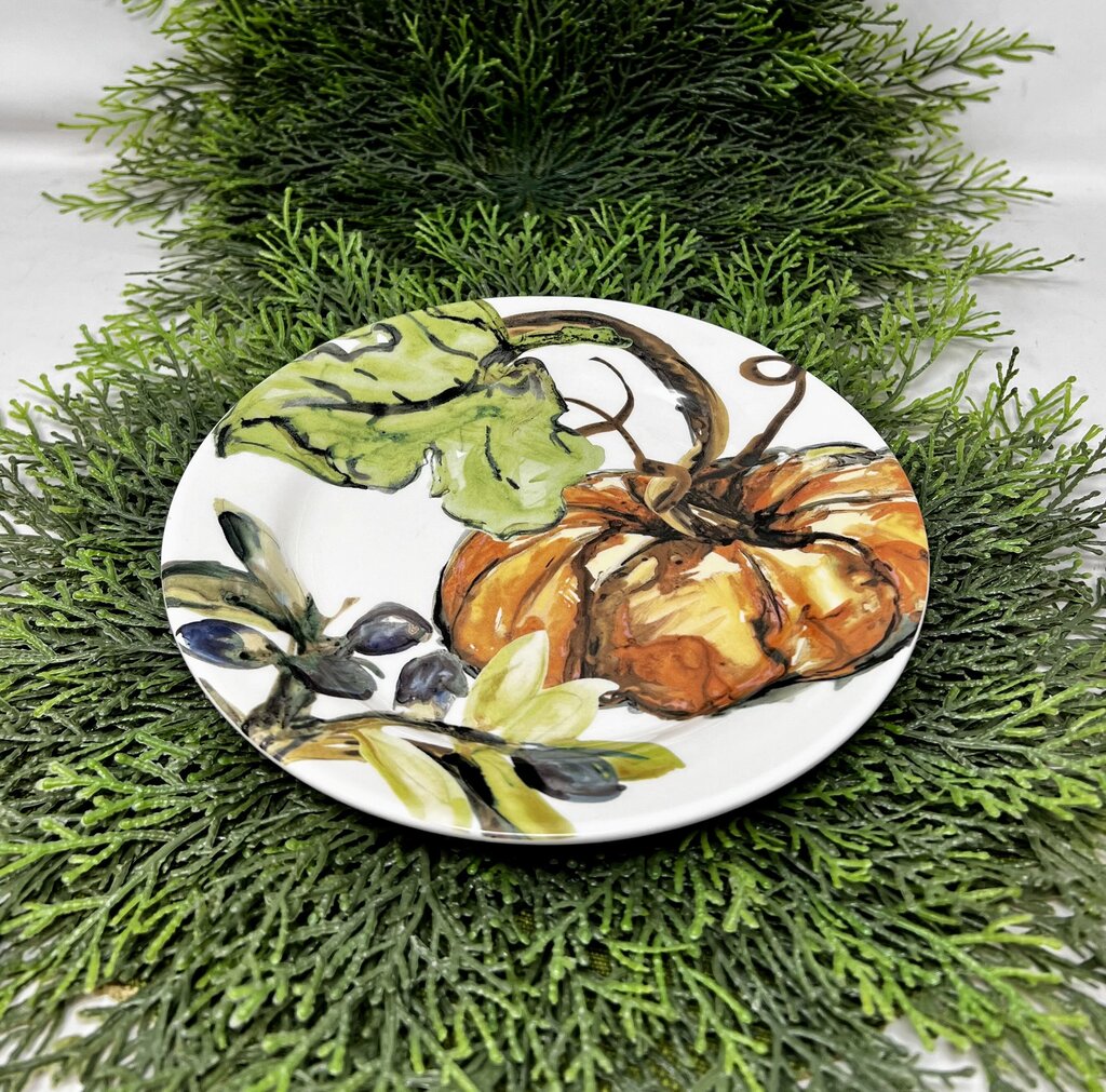 Pottery Barn Watercolor Leaves Plate Set