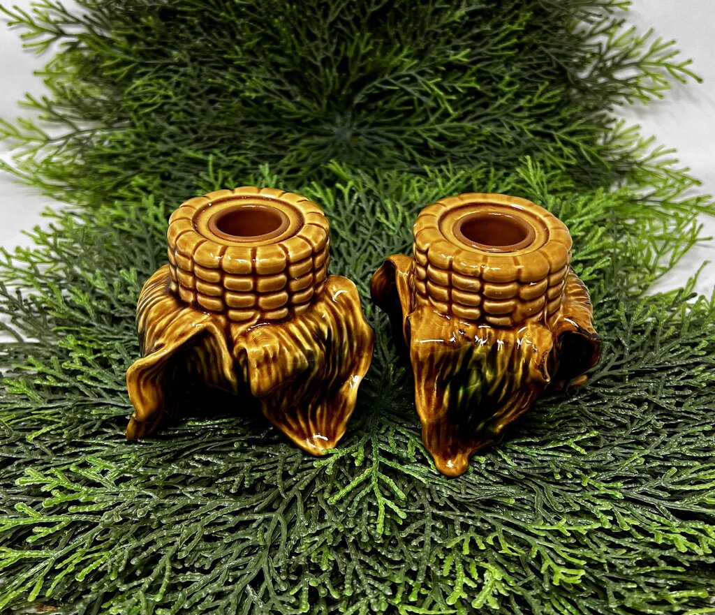 Ceramic Corn Cob Candlestick Holder