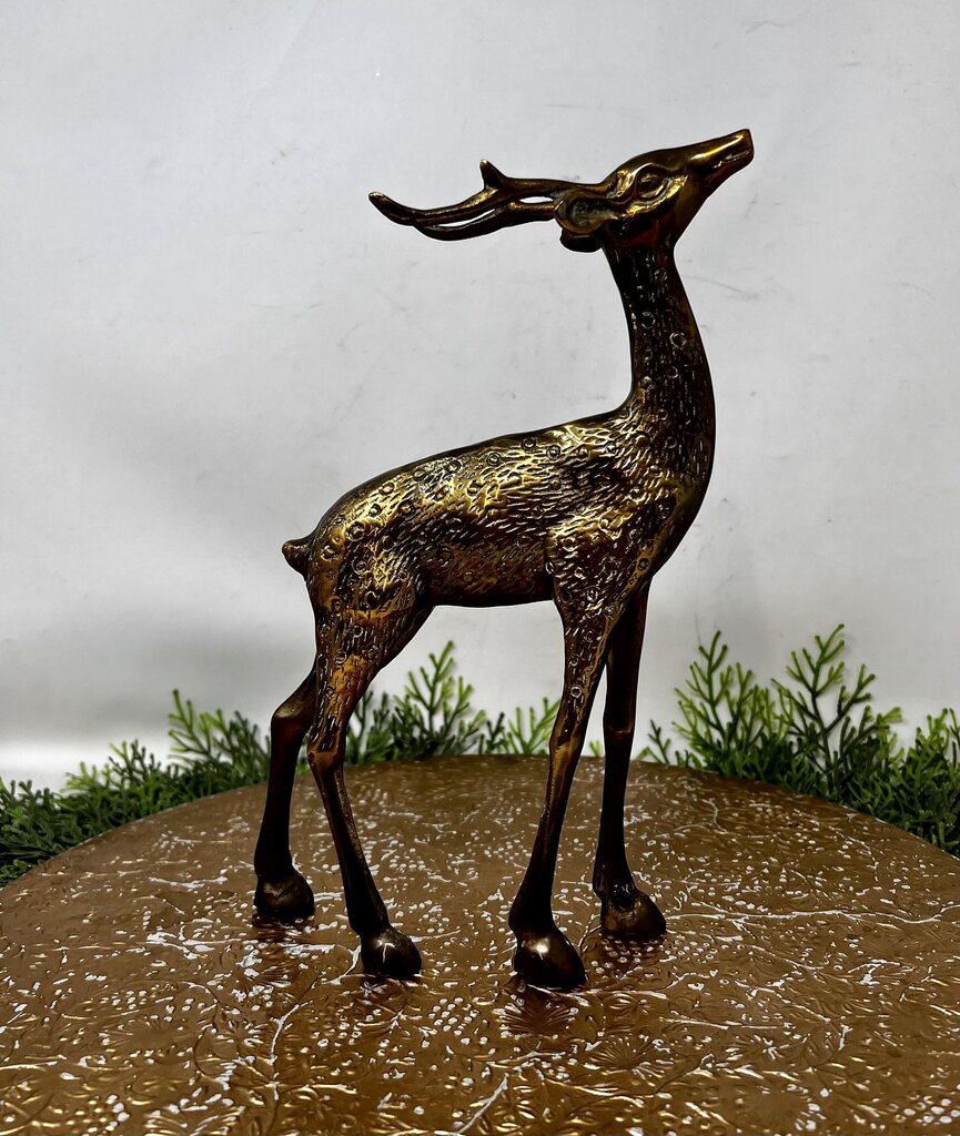 Brass Deer Figurine 11"