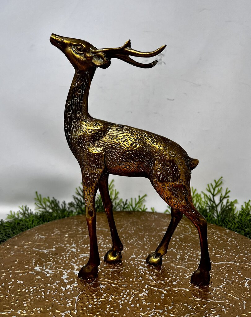 Brass Deer Figurine 11"