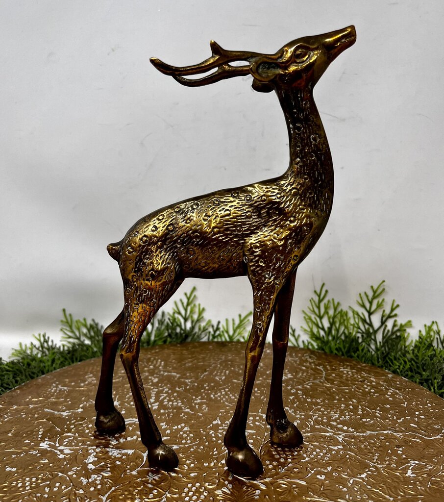 Brass Deer Figurine 11"