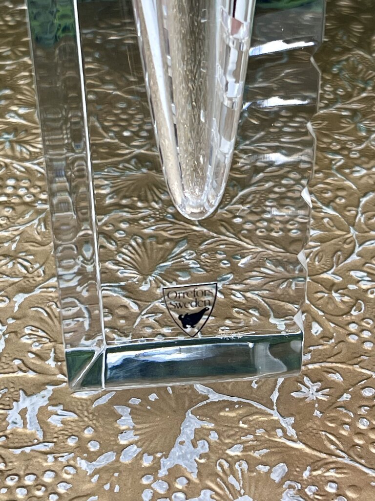 Orrefors Crystal Faceted Vase