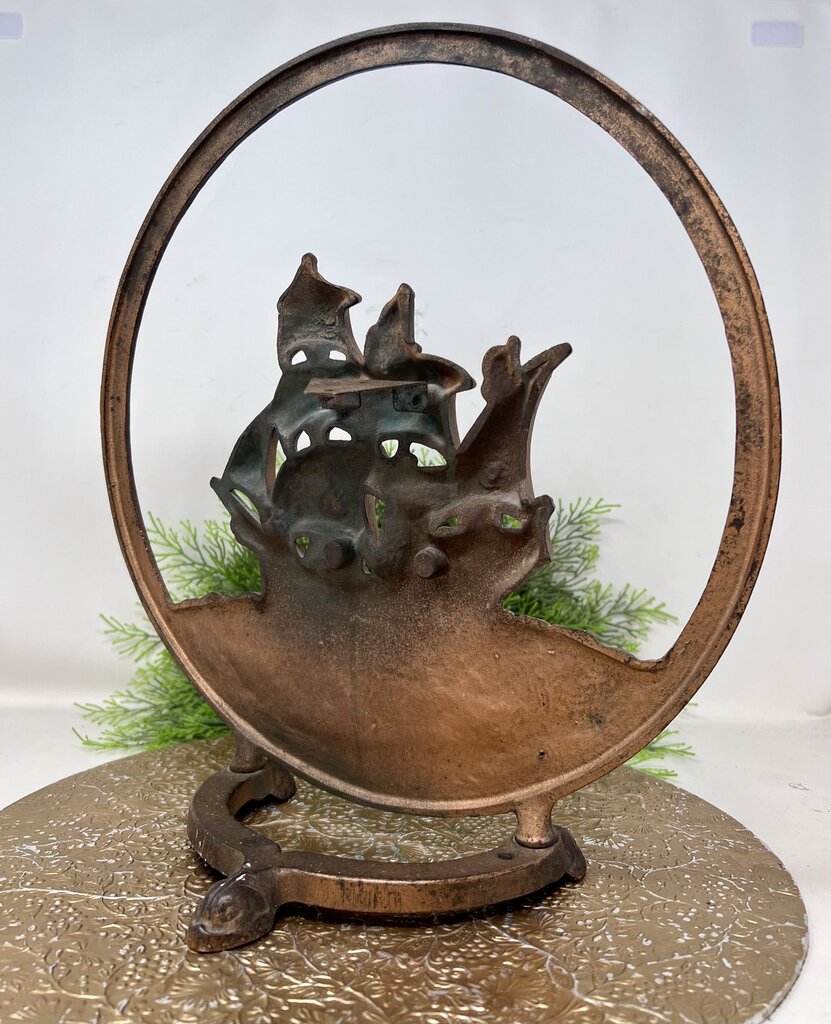 Antique Cast Iron Ship Radio Speaker Frame