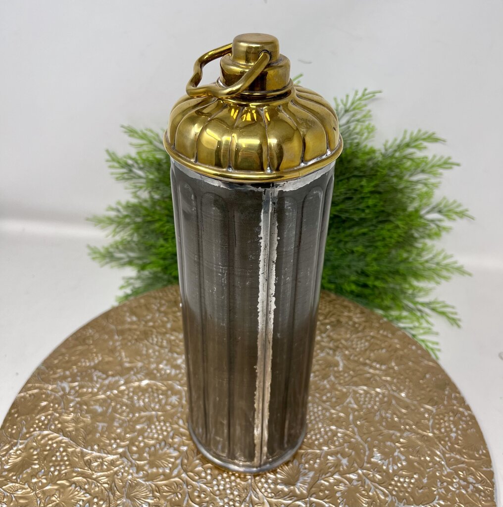 Vintage French Brass Metal Water Bottle