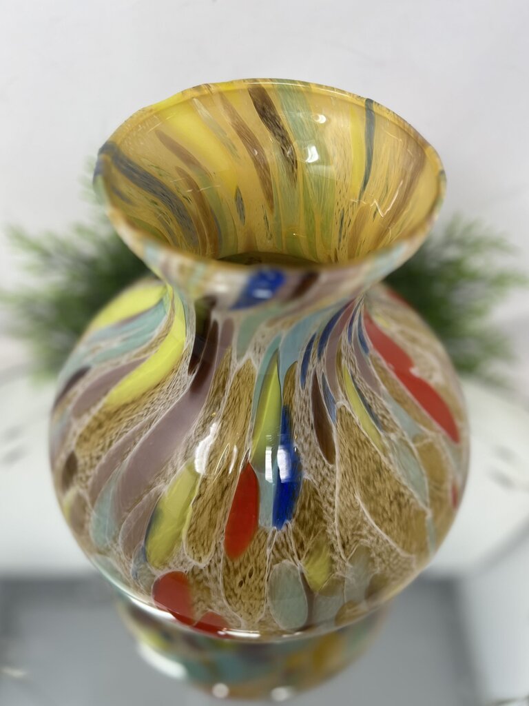 Murano Confetti Art Glass Vase