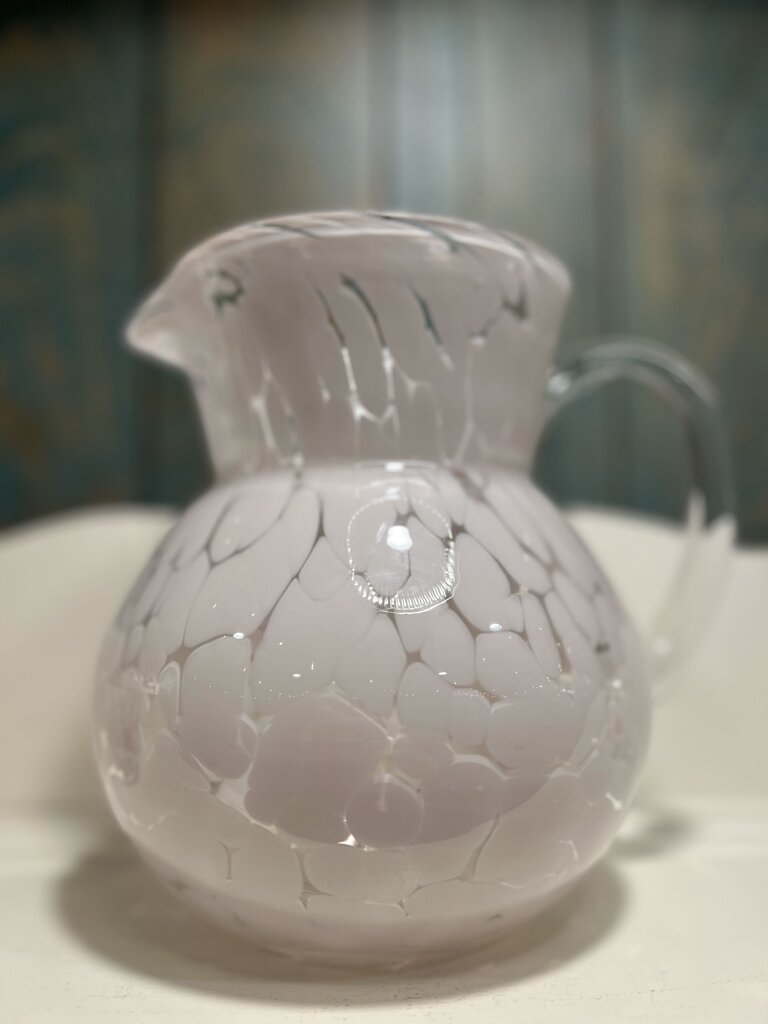 Spotted Pink Glass Pitcher