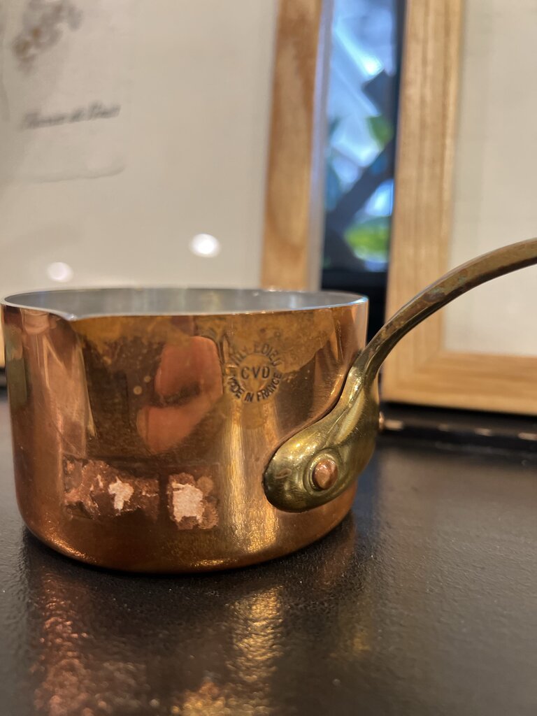 Vintage French Copper Saute Pan Copper Villedieu 4 Fluid Ounces