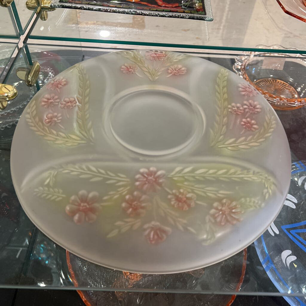 Satin Glass Divided Plate