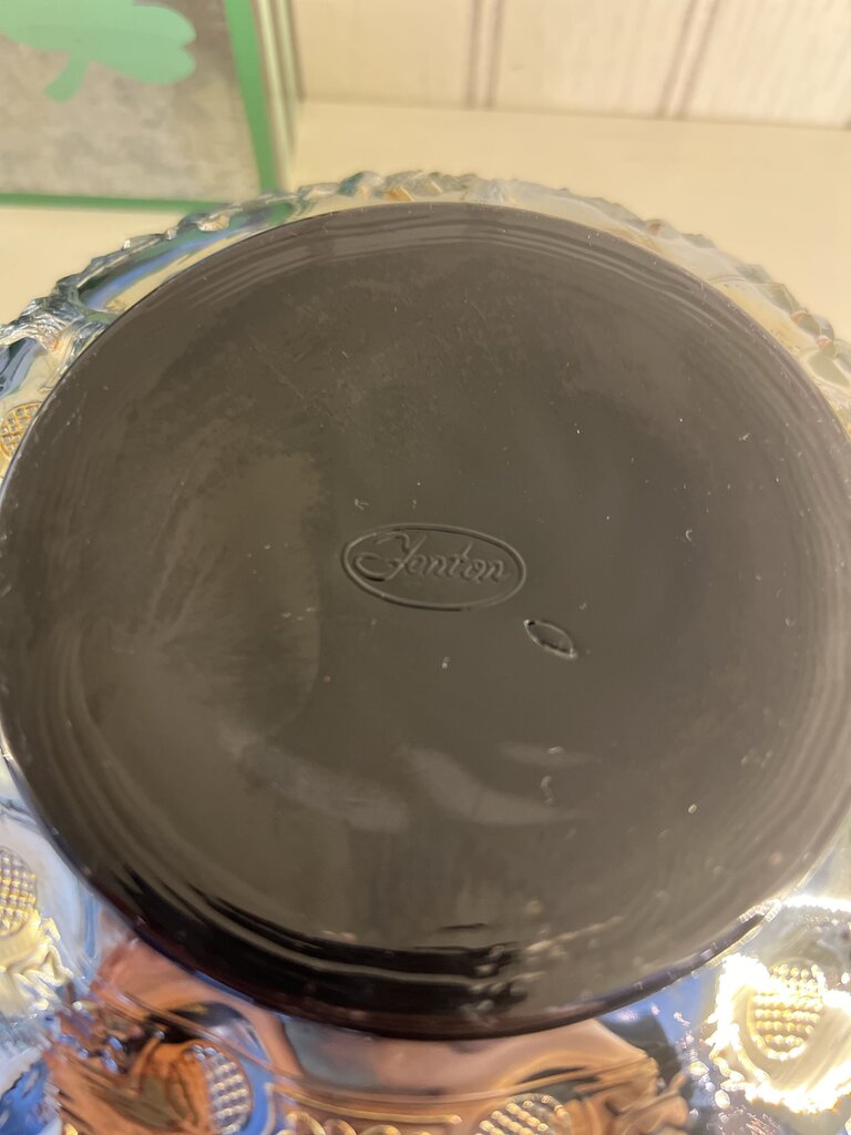 Fenton Amethyst Cherries Bowl Pedestal