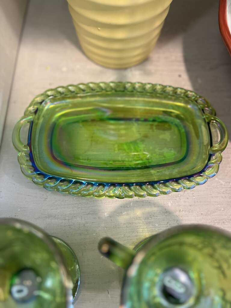 Carnival Glass Iridescent Cream and Sugar Set