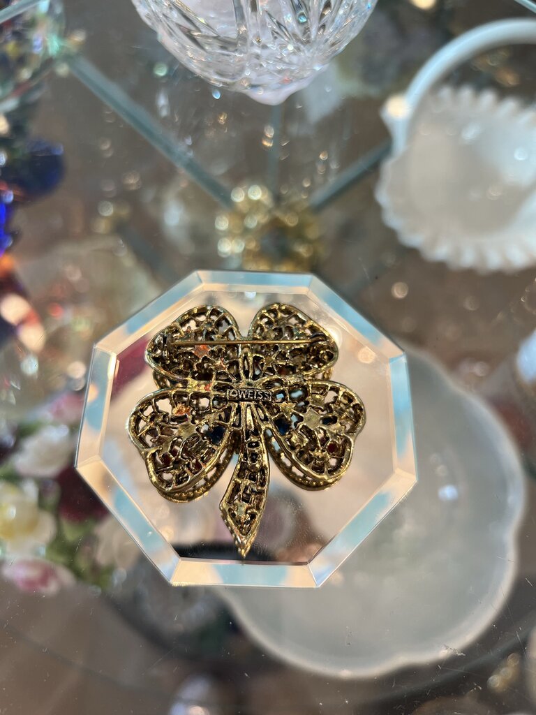 WEISS 4 Leaf Clover Brooch