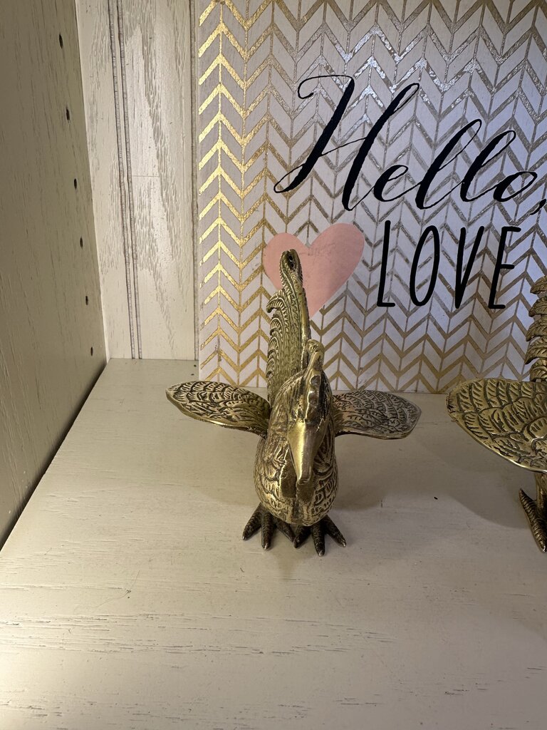 Brass Rooster Figurine Set