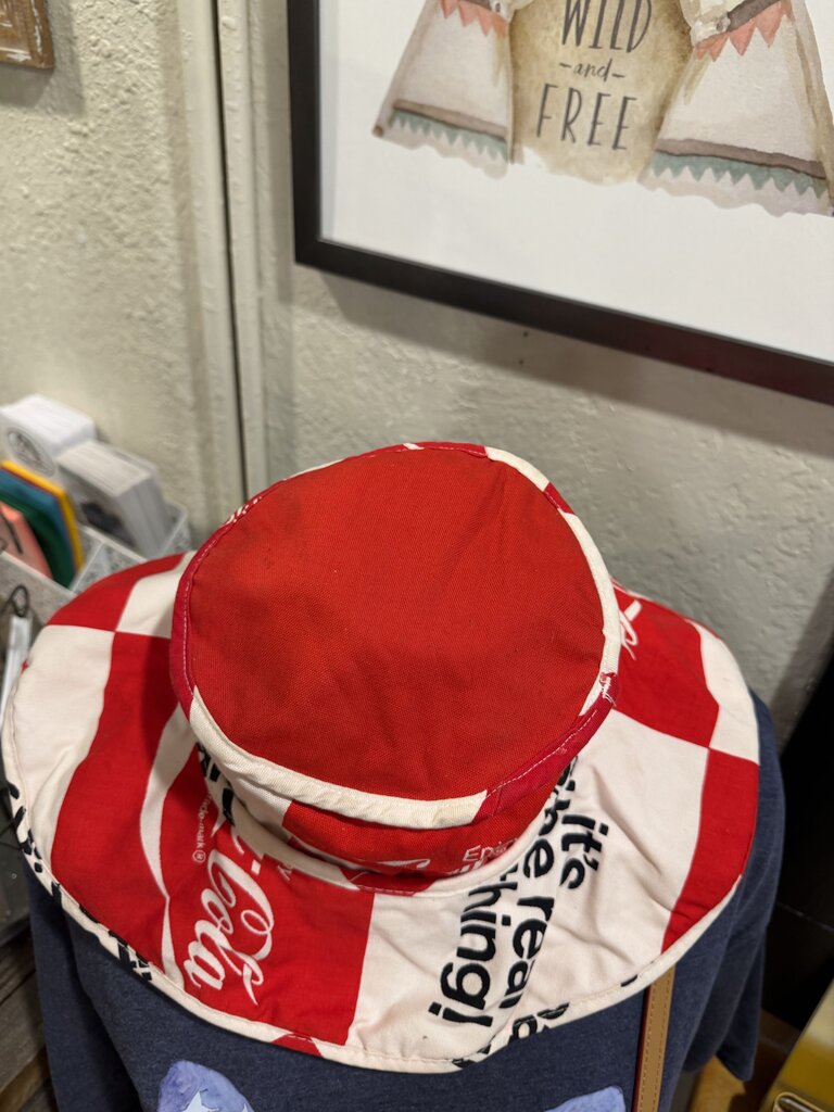 VTG 1970’s Vintage Coca Cola Beach Bucket Hat Floppy Coke It's The Real Thing