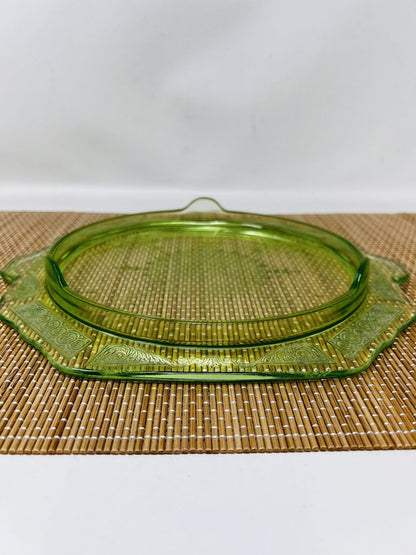 Vaseline Glass Cake Plate