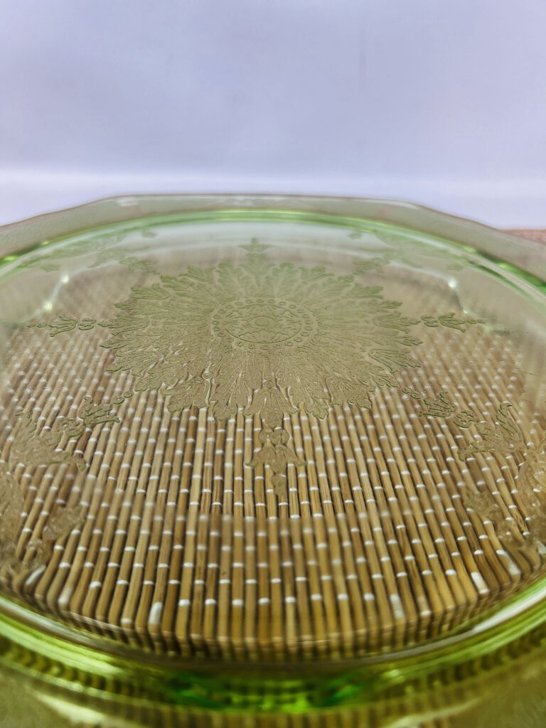 Vaseline Glass Cake Plate