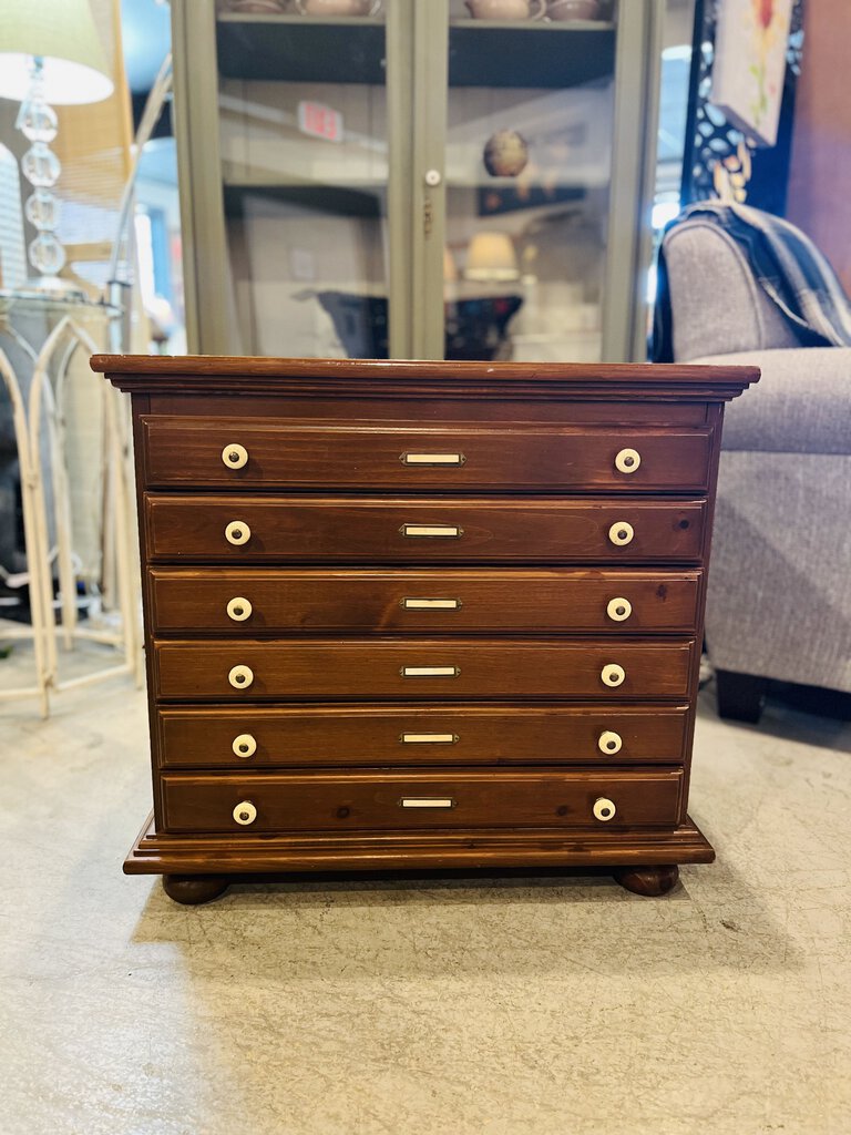 Vintage Wood Map Chest