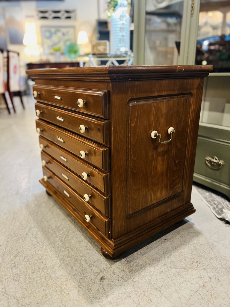 Vintage Wood Map Chest