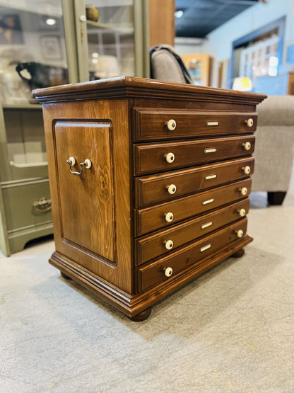 Vintage Wood Map Chest