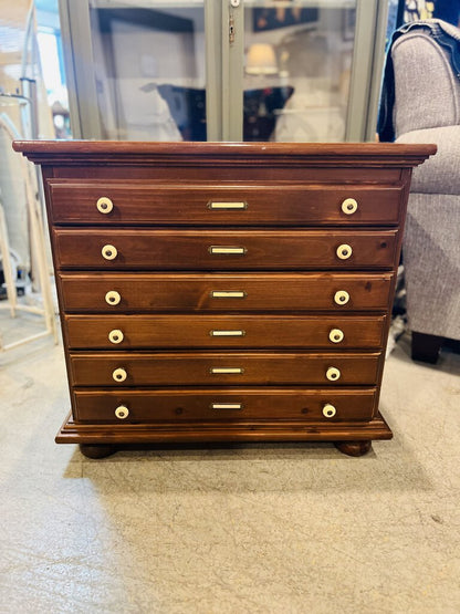 Vintage Wood Map Chest