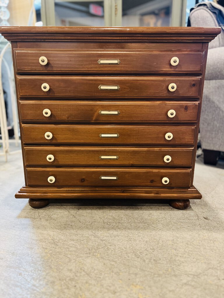 Vintage Wood Map Chest