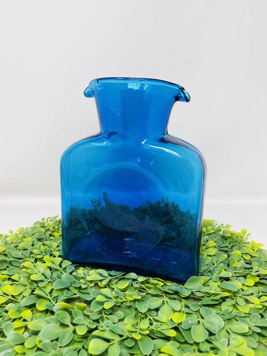 Blenko Blue Pitcher Double Spout