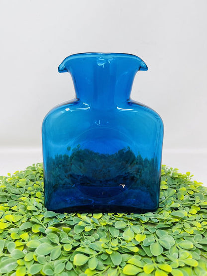 Blenko Blue Pitcher Double Spout