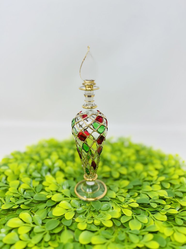 Tiny Glass Perfume Bottle Lattice Design