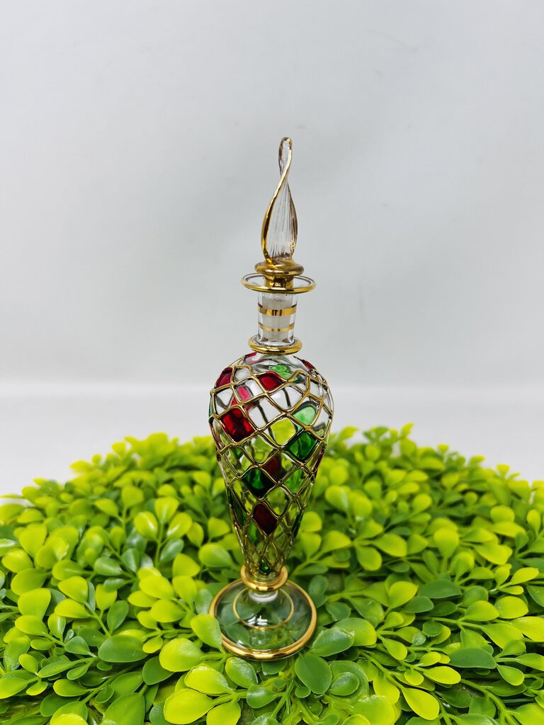 Tiny Glass Perfume Bottle Lattice Design