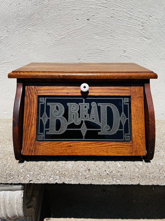 Wood Glass Front Bread Box