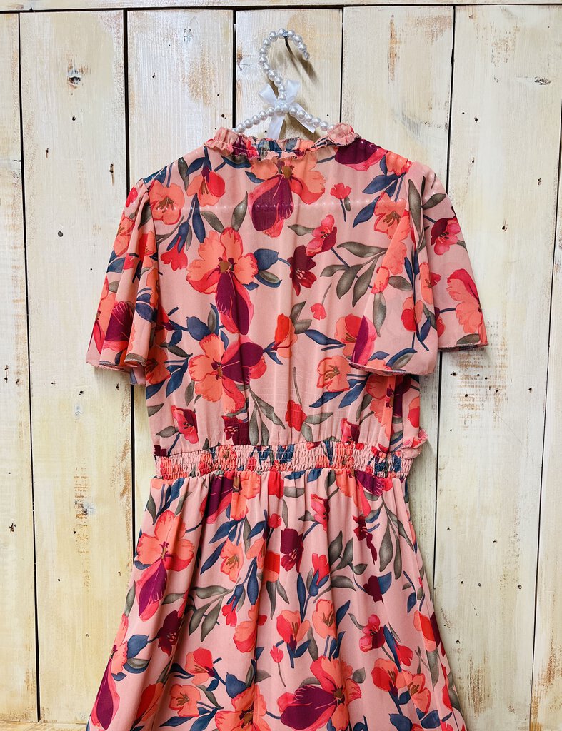 Long Ruffled Floral Dress MEDIUM