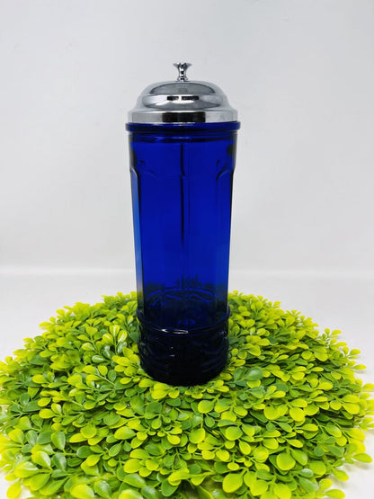 Cobalt Glass Straw Holder