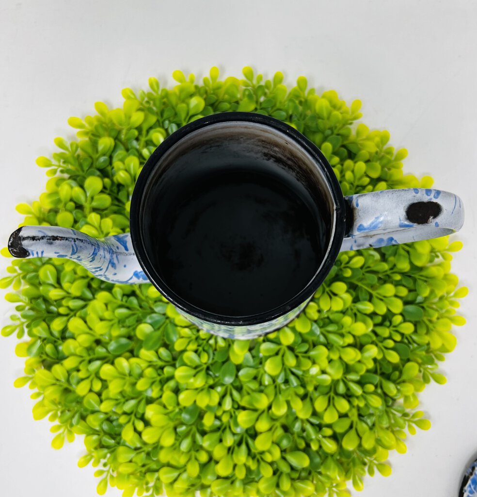 Antique Enamelware Sponge Teapot