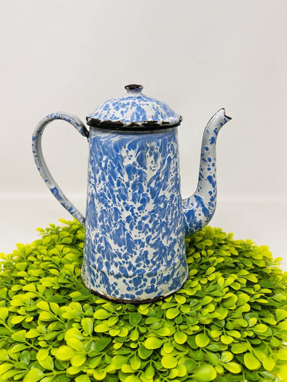 Antique Enamelware Sponge Teapot