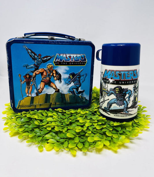 Vtg 1983 Masters Of The Universe Metal Lunch Box+Thermos