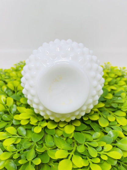 Milk Glass Hobnail Bottle With Glass Stopper