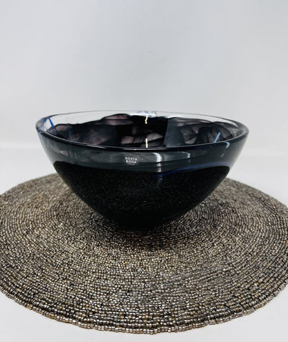 Kosta Boda Contrast Black Bowl