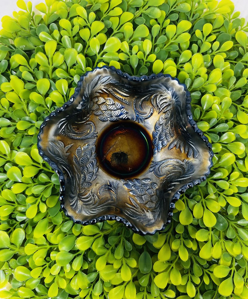 Fenton Pinecone Ruffled Bowl