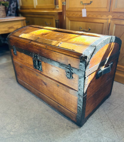 Antique Camelback Trunk