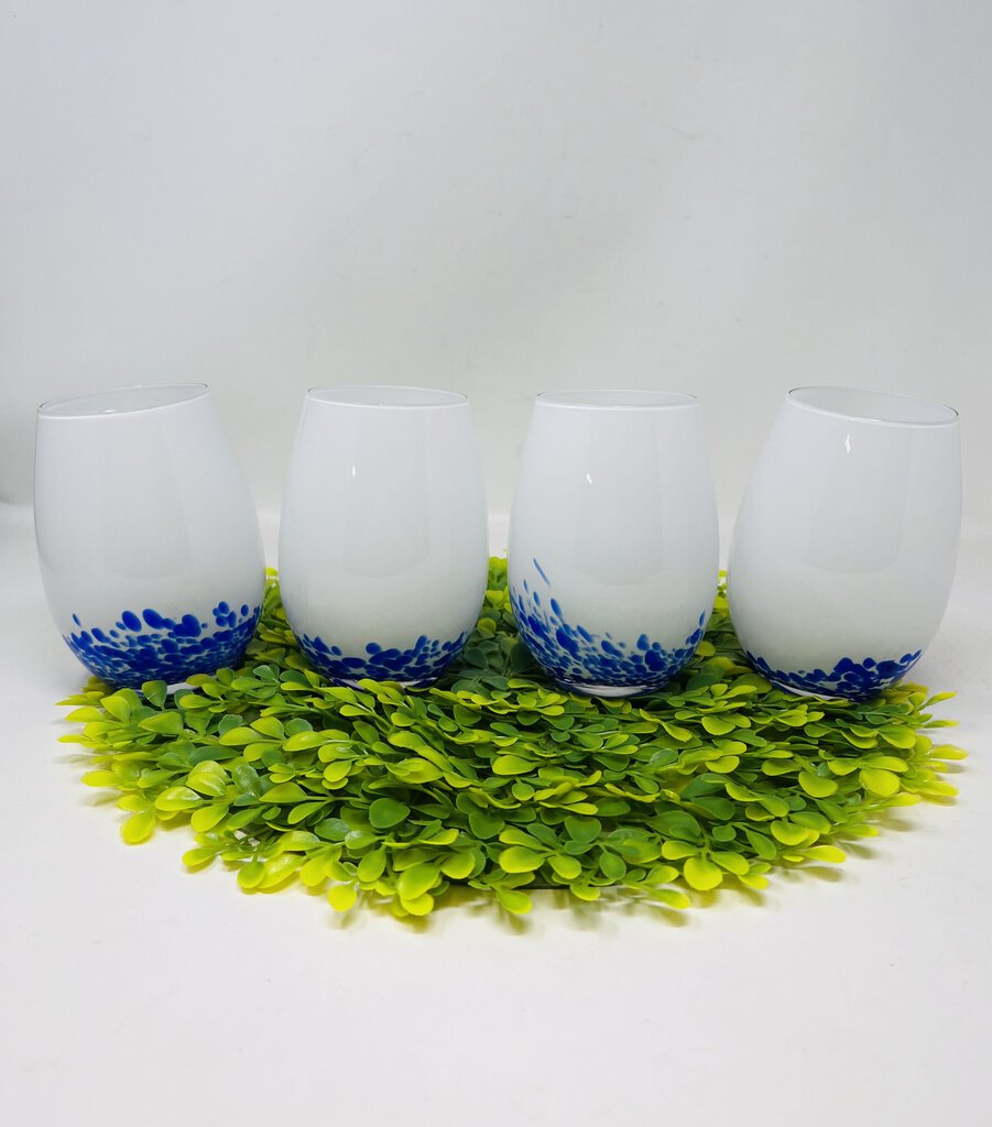 Blue Spotted Wine Glasses