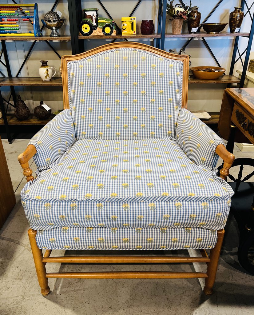 Wood Frame Yellow Rose Chair With Otto