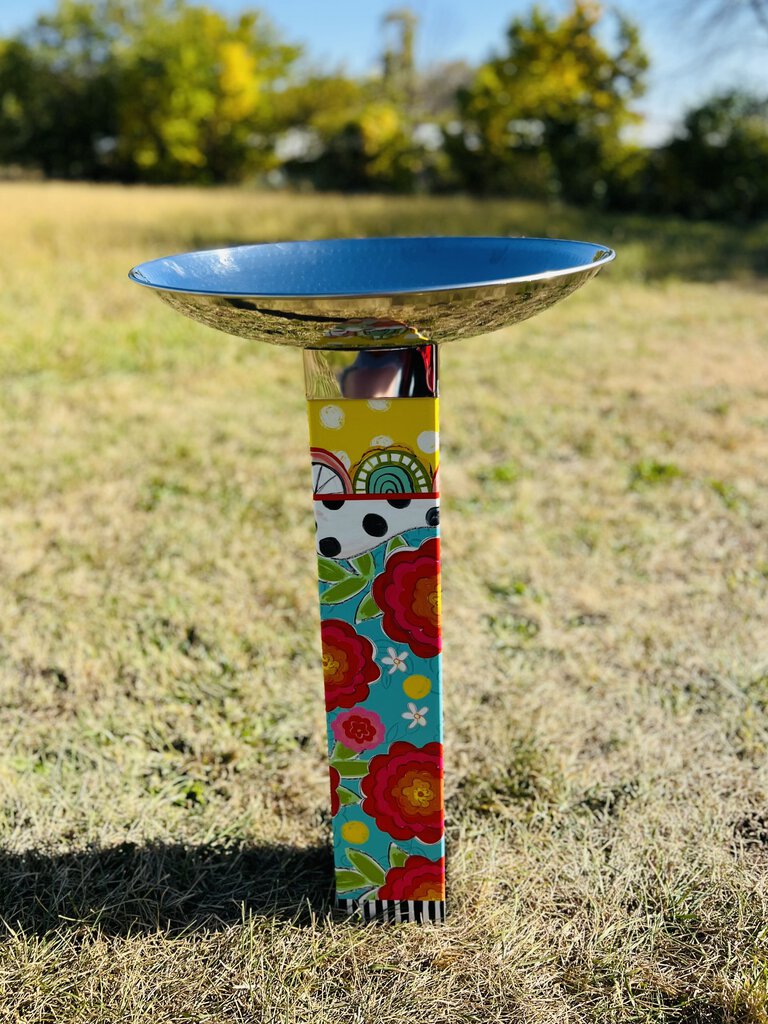 Colorful Garden Birdbath