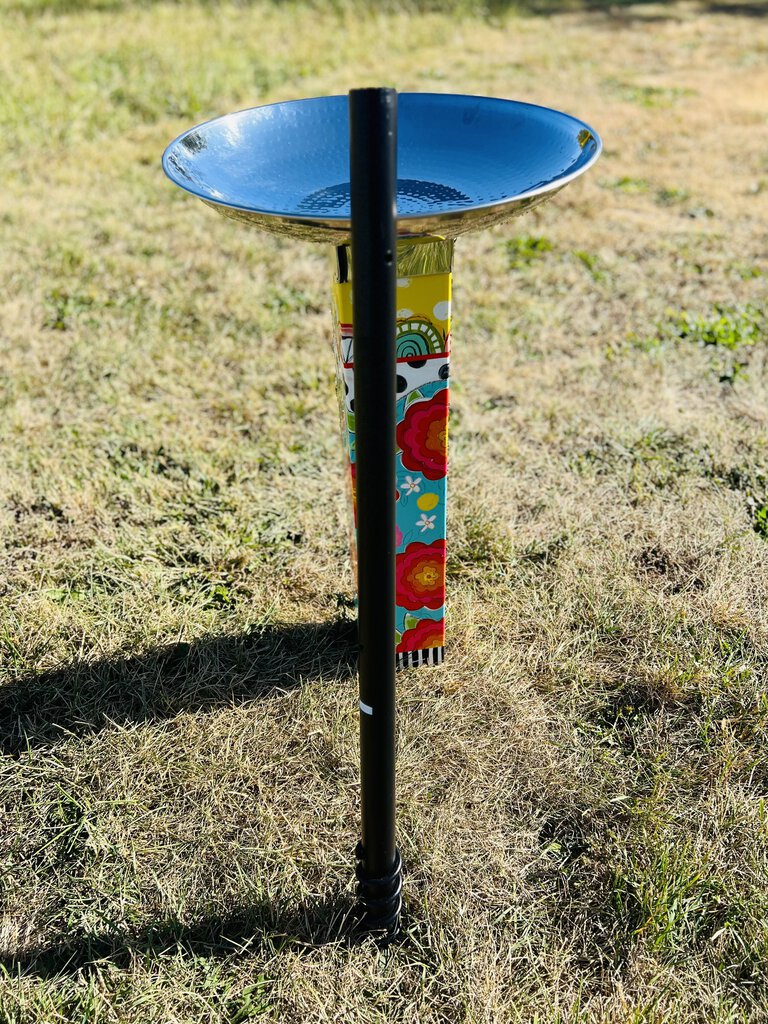 Colorful Garden Birdbath