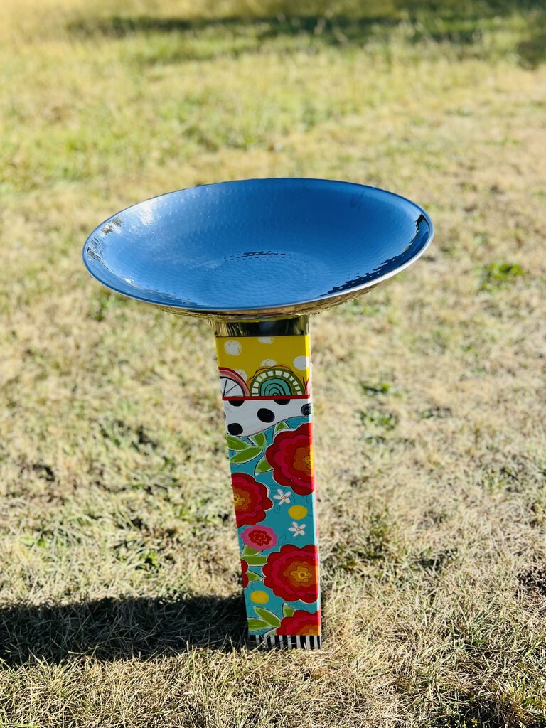 Colorful Garden Birdbath